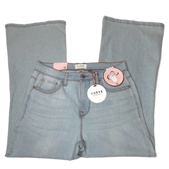Curve Appeal Jeans High Rise Wide Leg Sz 8 - Picture 3 of 12